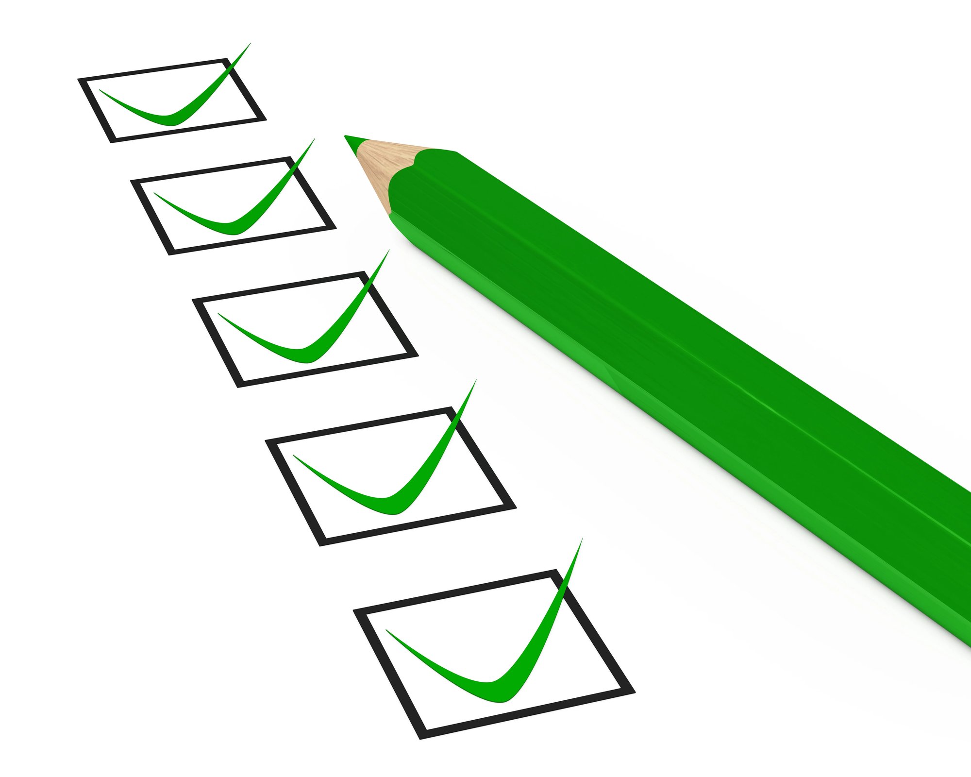 green-pencil-with-positive-list